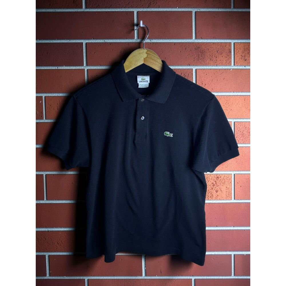 Lacoste Men's Size 5 Black Classic Fit Crocodile Logo Polo Shirt